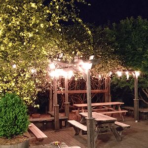 outdoor dining at night